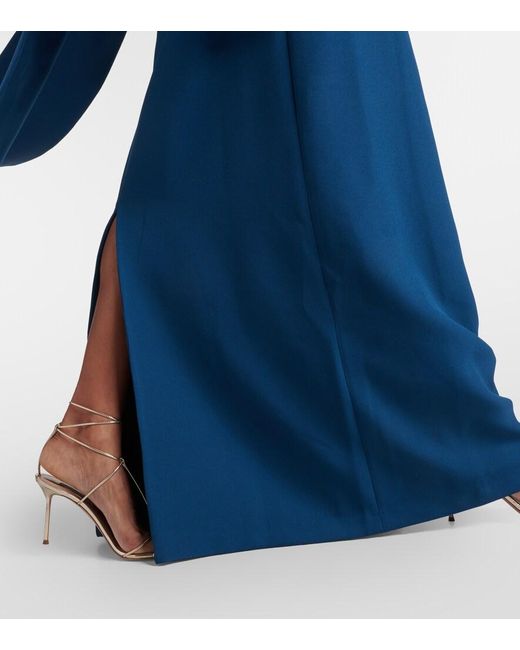 Safiyaa Blue Sallie Embellished Crepe Gown