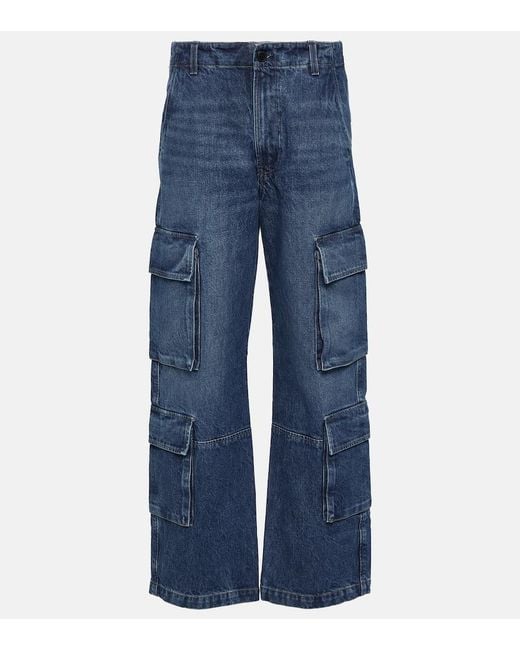 Citizens of Humanity Blue Delena Mid-Rise Wide-Leg Cargo Jeans