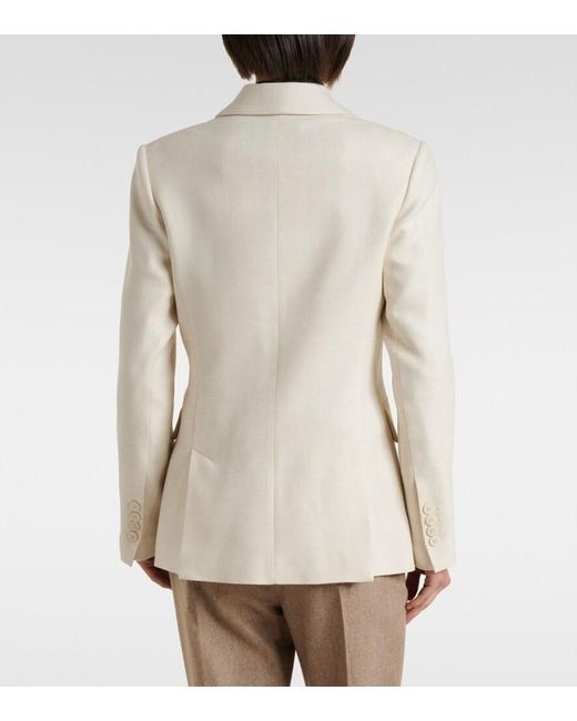 Eleventy Natural Wool, Silk And Linen-Blend Blazer