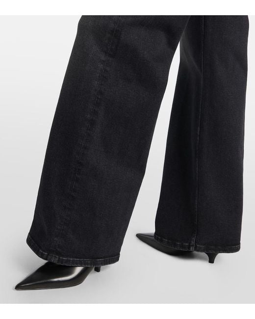 Jeans A Gamba Larga E Vita Media di Re/done in Black
