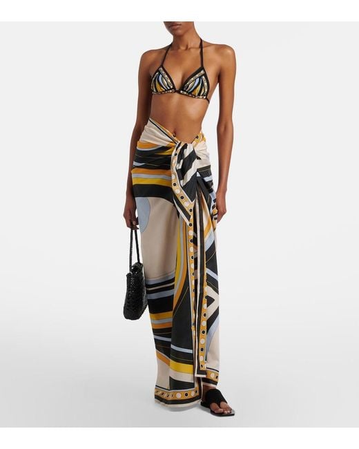 LaDoubleJ Metallic Printed Cotton Beach Cover-Up