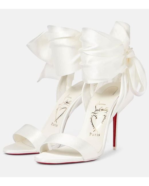 Christian Louboutin White Bridal Sandale Du Desert 100 Sandals
