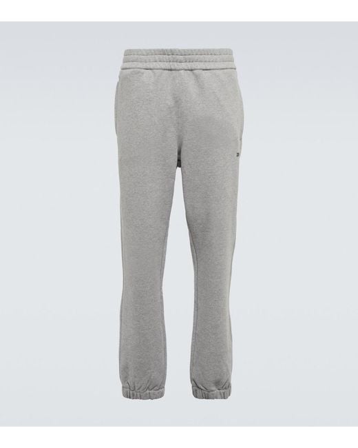 Zegna Gray Logo Cotton Sweatpants for men