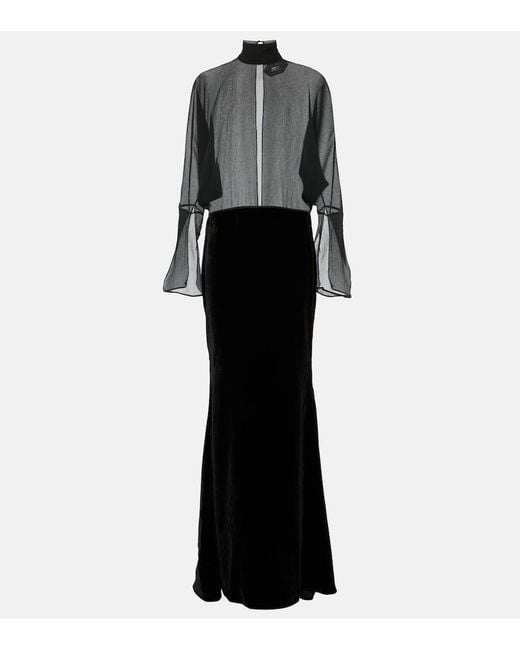 ‎Taller Marmo Black Shangai Silk Gown
