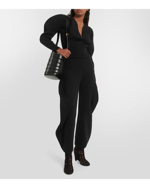 Alaïa Black Ankle Boots Vienne Aus Veloursleder