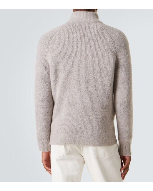 Brunello Cucinelli Gray Cashmere And Silk Cardigan for men