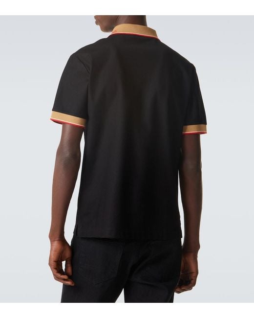 Burberry Black Evan Cotton Polo Shirt for men