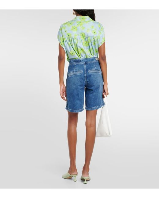 Shorts Di Jeans A Vita Alta di AG Jeans in Blue
