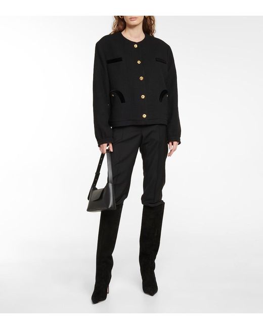 Blazé Milano Blue Gliss Cotton-Blend Boucle Jacket