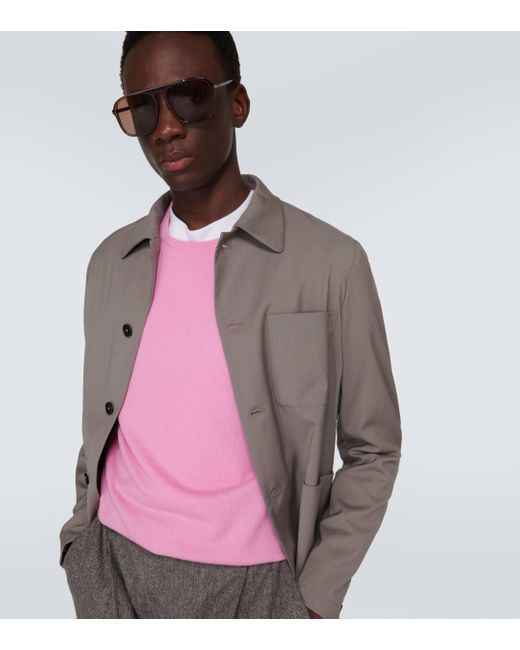 Allude Pink Cashmere Sweater for men