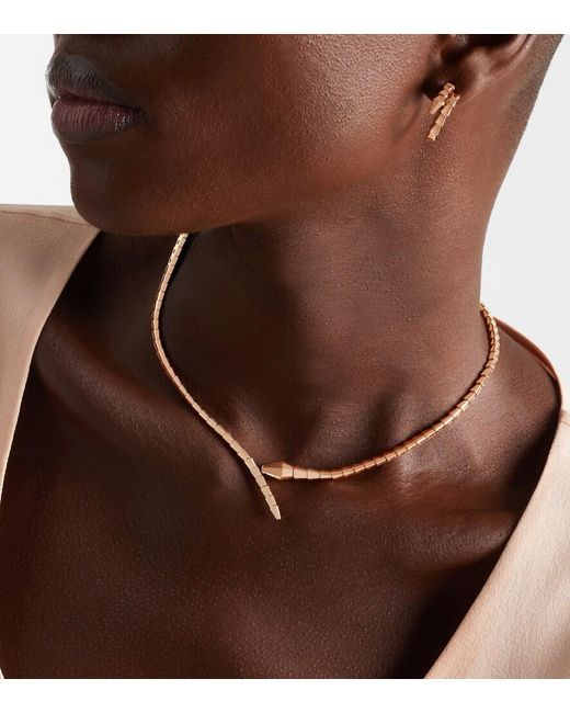 BVLGARI Metallic Serpenti Viper 18Kt Rose Necklace
