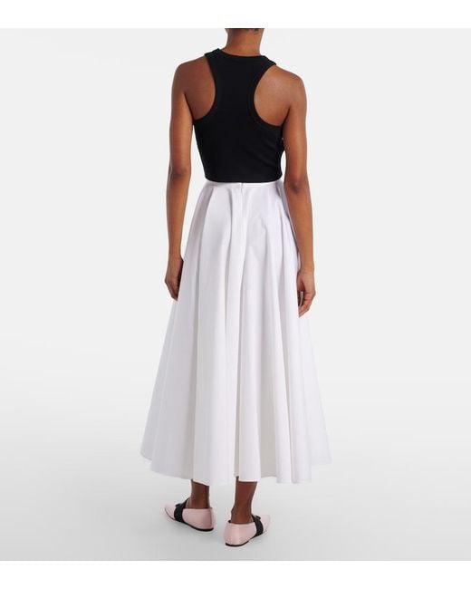 Falda Midi De Algodon Givenchy de color White