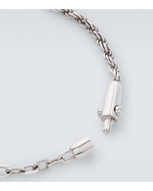 Bottega Veneta White Sterling Chain Bracelet for men