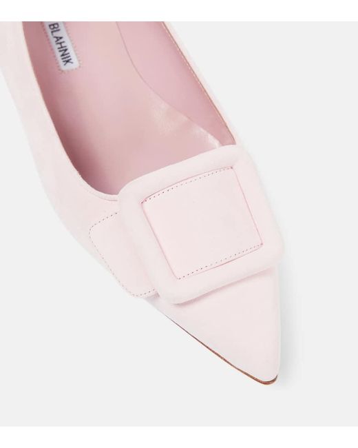 Zapatos planos Maysale de ante Manolo Blahnik de color Pink