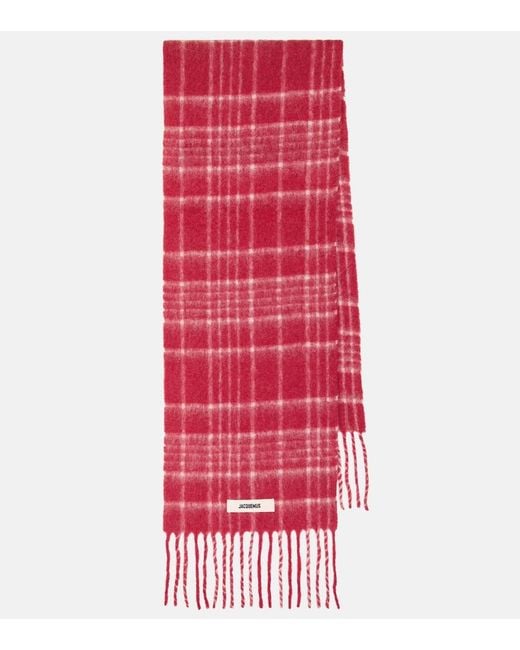 Jacquemus L'Echarpe Carro Checked Scarf in Red | Lyst Canada
