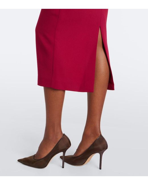 Roland Mouret Red Cady Midi Dress