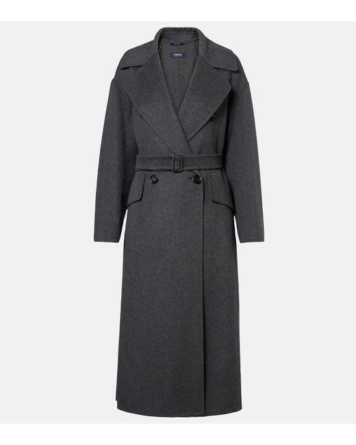 Max Mara Black Mantel Aus Schurwolle