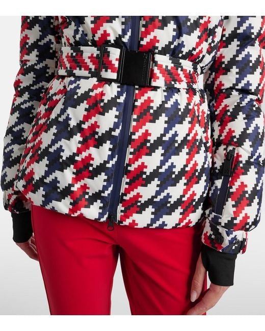 Perfect Moment White Candice Houndstooth Down Ski Jacket