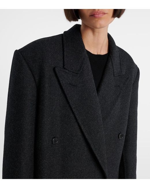 The Row Black Hariet Wool And Cashmere Coat