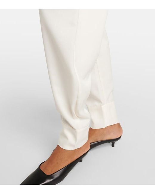 Rohe White Wool-Blend Barrel-Leg Pants