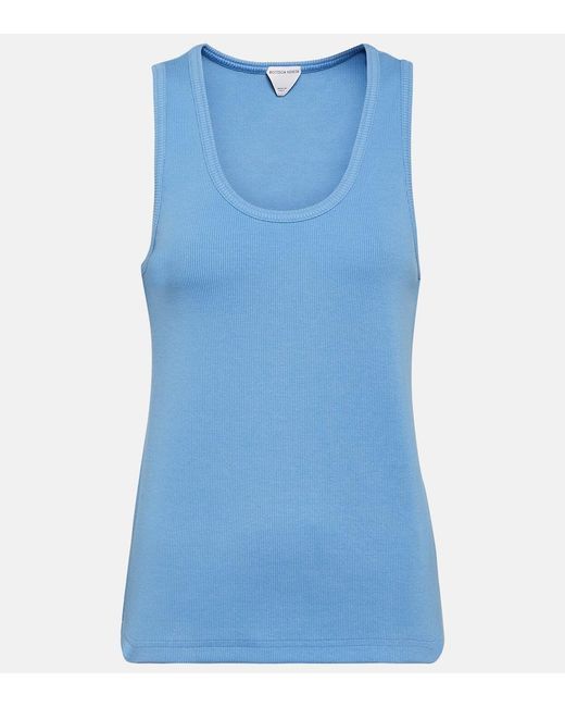 Bottega Veneta Blue Top Aus Einem Baumwollgemisch