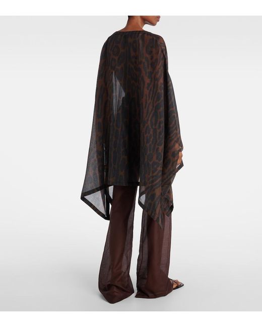 Tom Ford Black Leopard-Print Cotton And Silk Kaftan