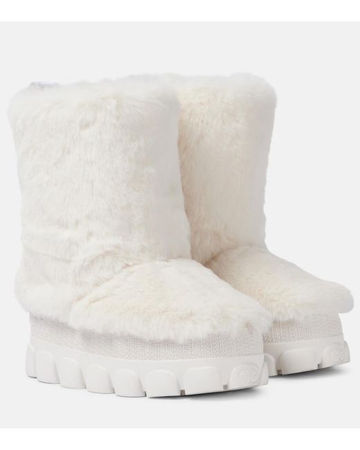 Goldbergh White Fun Faux Fur Snow Boots