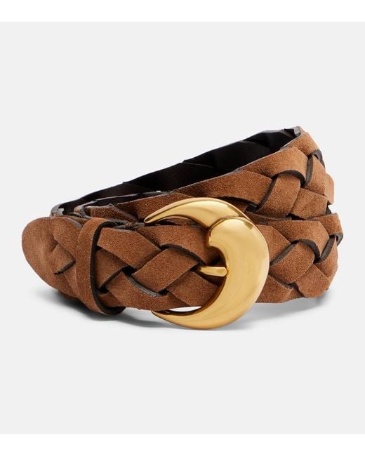 Etro Brown Braided Suede Belt
