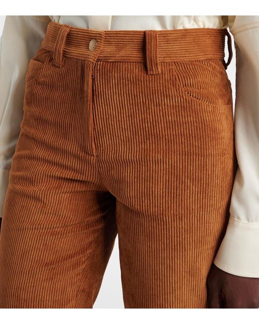 Moncler Brown Corduroy Flared Pants
