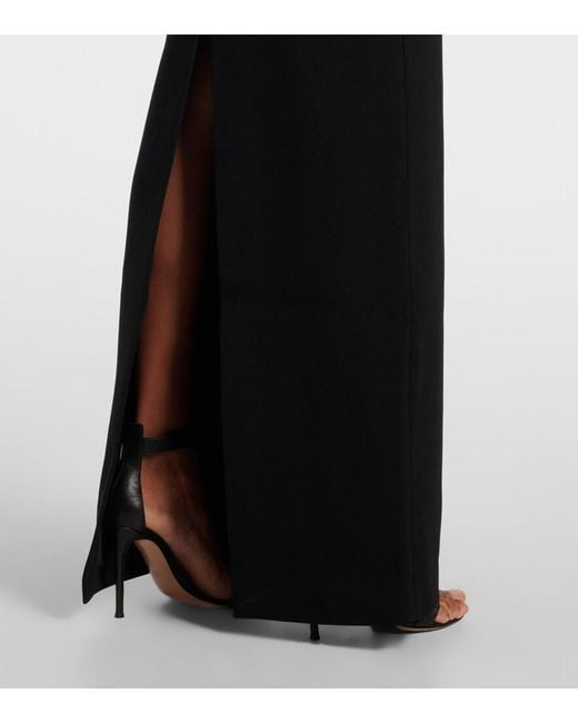 Rebecca Vallance Black Athena Caped Crepe Gown