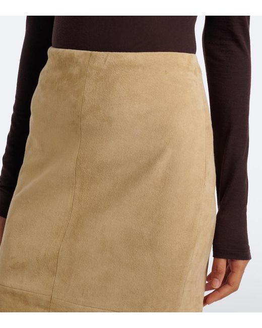 Stouls Natural Winona Suede Midi Skirt