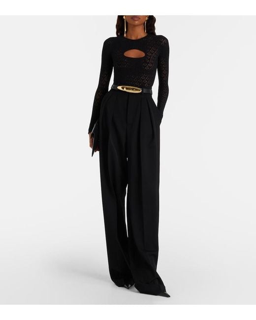Wolford Black Cutout Lace Bodysuit