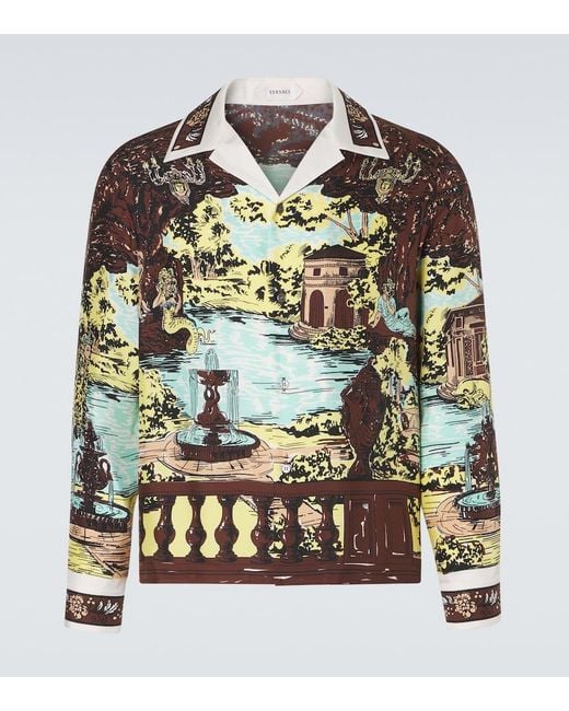 Versace Multicolor Printed Silk Shirt for men