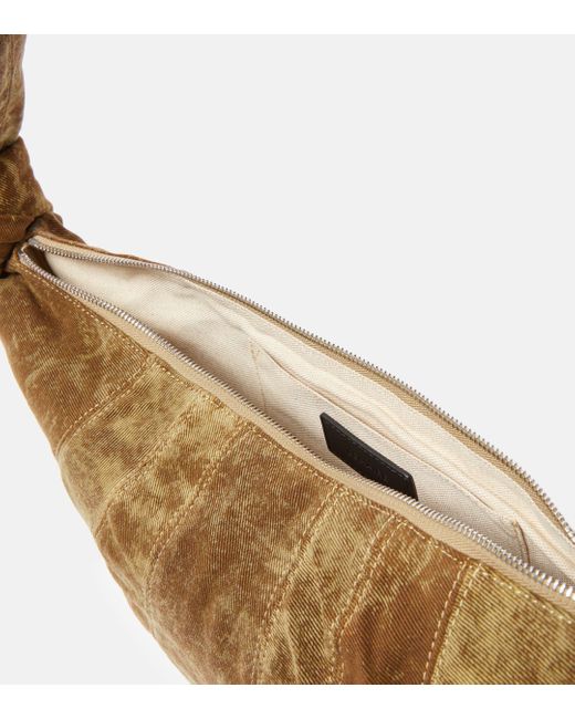Lemaire Metallic Croissant Medium Denim Shoulder Bag