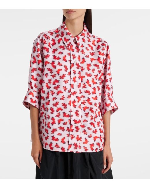Jil Sander Red Printed Shirt