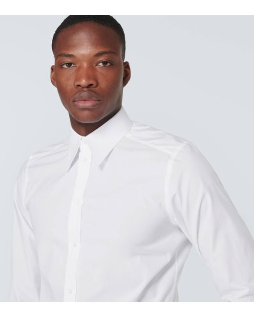 Dolce & Gabbana White Cotton Oxford Shirt for men