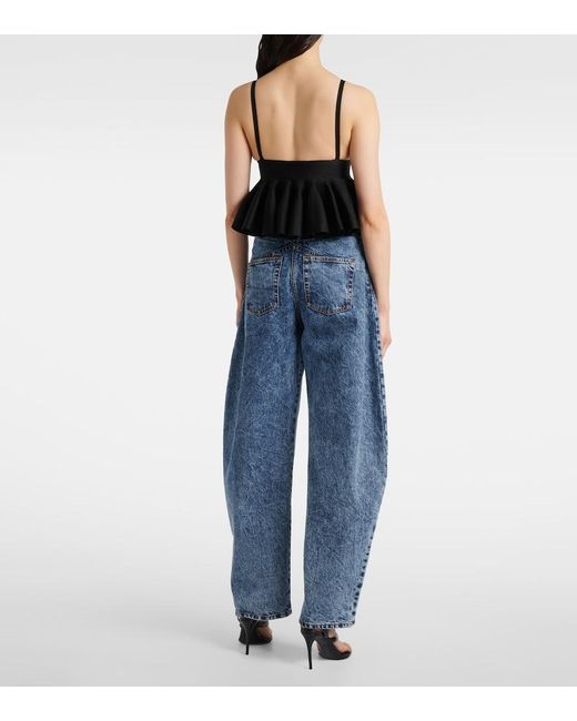 Alaïa Black Godet Bra Top