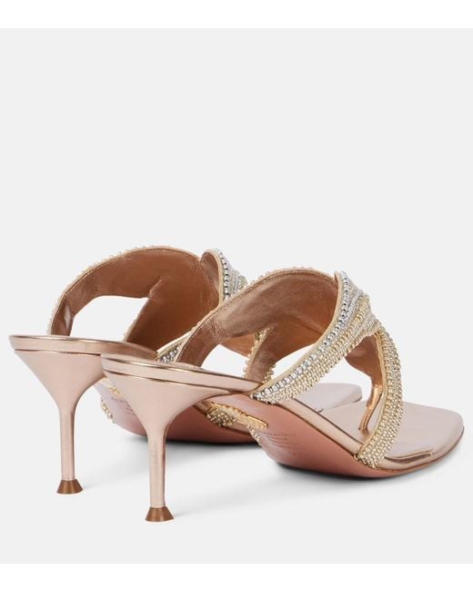 Aquazzura Metallic Reef Star 65 Leather Sandals