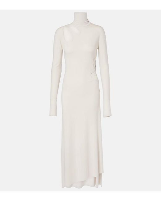 Victoria Beckham White Cutout Jersey Midi Dress