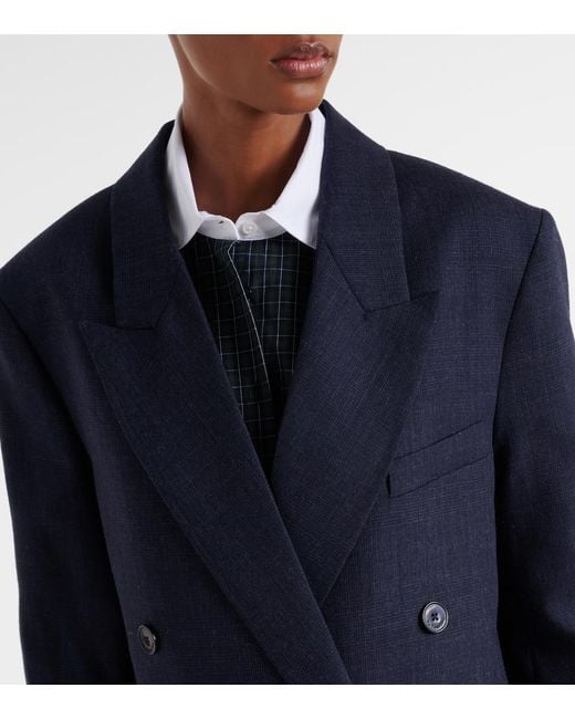 Frankie Shop Blue Jane Virgin Wool Coat