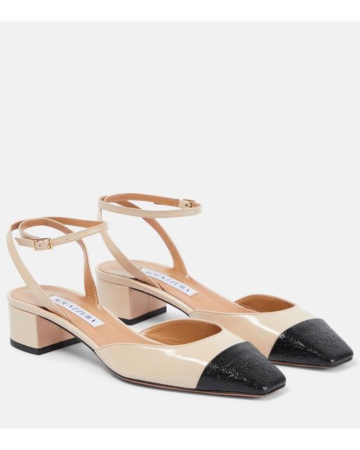 Aquazzura Metallic French Flirt 35 Leather Pump
