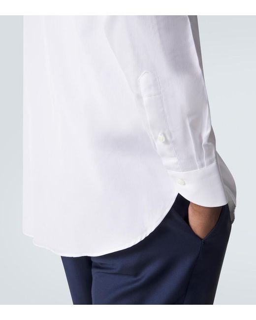 Canali White Cotton Poplin Shirt for men