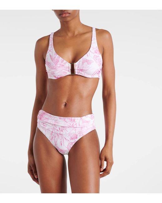 Melissa Odabash Pink Bedrucktes Bikini-Oberteil Bel Air