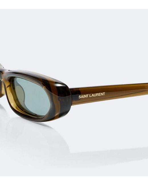 Saint Laurent Green Sl 557 Shade Plump Rectangular Sunglasses
