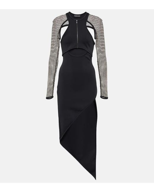 Abito Midi Asimmetrico Con Cut-Out di David Koma in Black