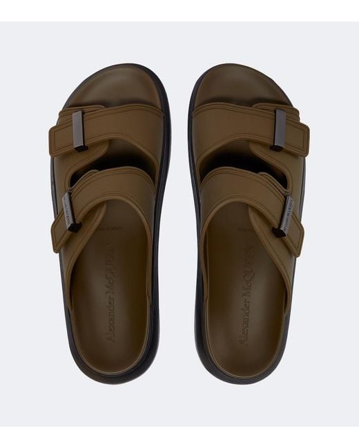 McQueen Brown Hybrid Slides for men