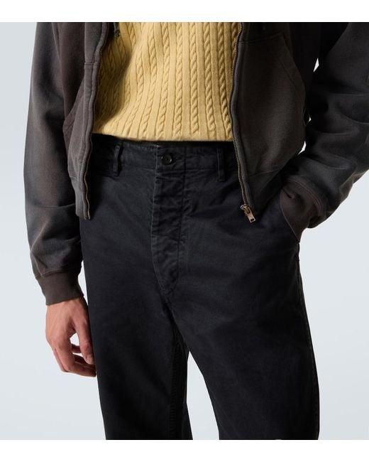 Auralee Blue Cotton Chinos for men