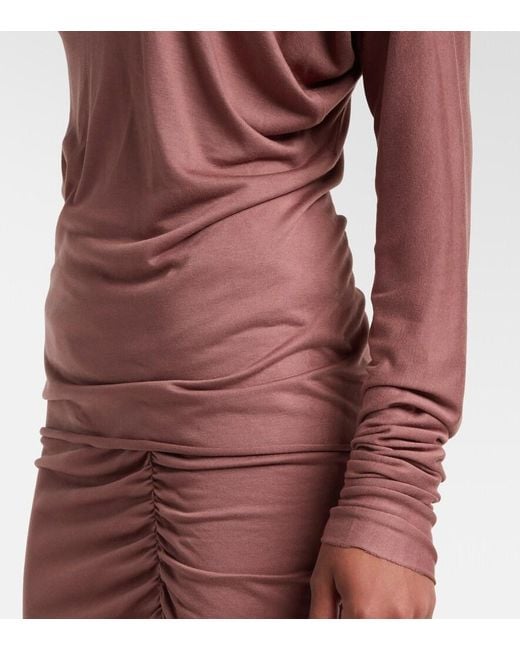 Rick Owens Pink Diana One-Shoulder Jersey Top