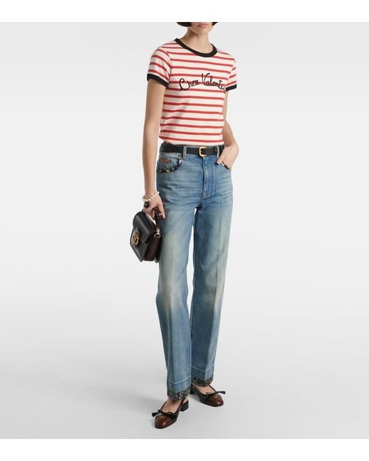 Valentino Red Chez Cotton Jersey T-Shirt