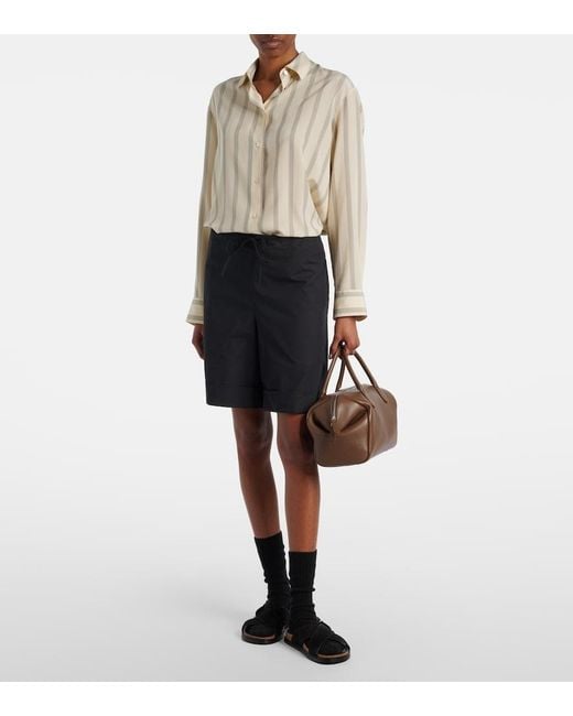 The Row Brown Faye Leather Top-Handle Bag